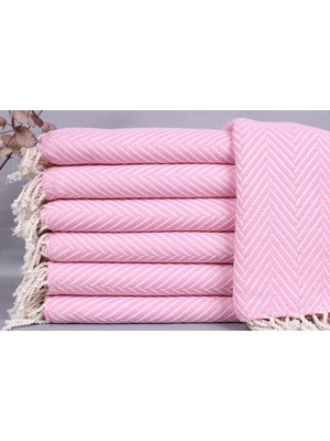 Peştemal Pembe Organik Pamuk Peştemal 100X175 cm Pamuk Peştemal Gün Için Hediye Peştemal