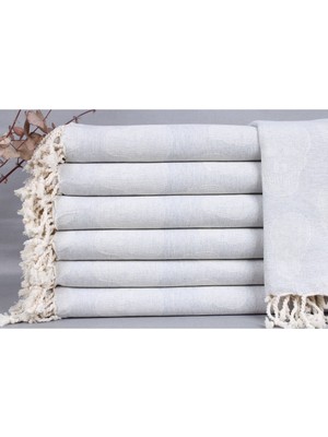 Peştemal Açık Gri Organik Pamuk Peştemal 90X170 cm Pamuk Peştemal Fitness Peştemal