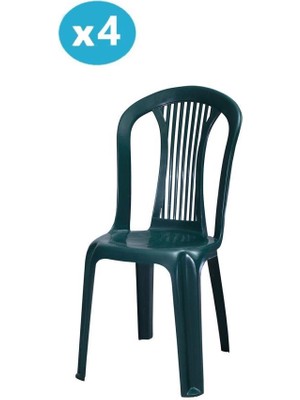 Omnipazar MT-GF187 Agosto Plastik Bahçe Balkon Sandalye 4'lü Set