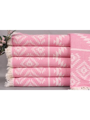 Peştemal Pembe Plaj Peştemali 90X180 cm Pamuk Peştemal Kamp Peştemal