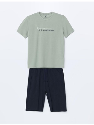 Standart Kalıp Erkek Şortlu Pijama Takımı  (S5)