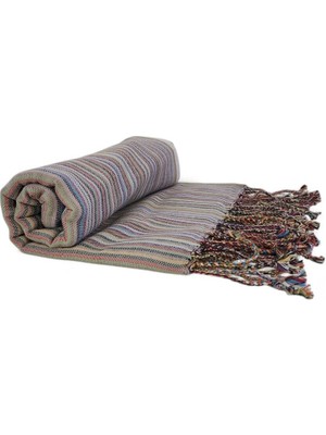 Karatezgah El Dokuma Peştemal Açık Gri