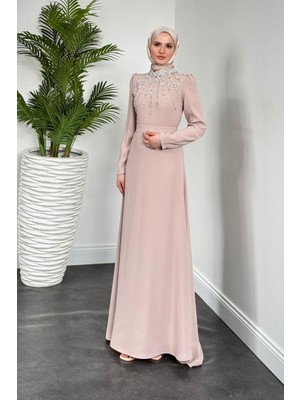 Emanuela Kuyruklu Krep Abiye Krem