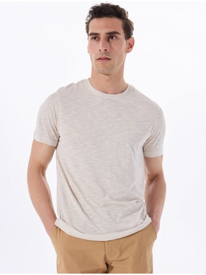 Vizon Erkek Bisiklet Yaka Basic Fit Flamlı T-Shirt F5SM-TST 2730