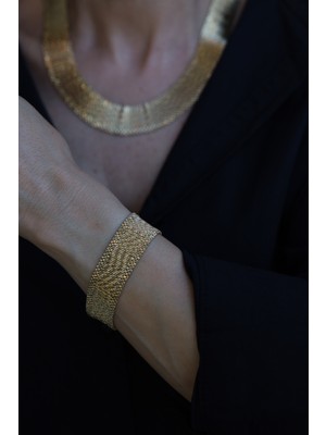 14 Ayar Altın Italyan Işıltılı Hasır Bileklik