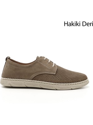 Gönderi(r) Erkek Vizon  Bağcıklı Hakiki Deri Comfort Ayakkabı