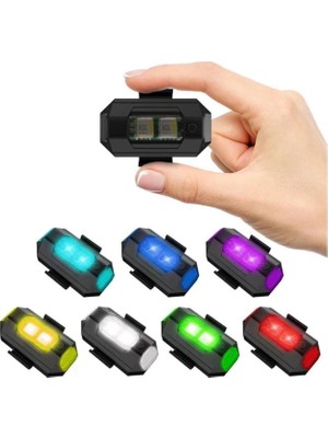 3b Trend Motosiklet Drone Bisiklet Otomotiv Şarjlı Kablosuz Mini LED Lamba Cakarlı 7 Renk Flaşlı