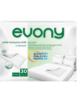 EVONY Yatak Koruyucu Örtü 60x90 cm 30 Adet Kaymayı Önleyen Yüzeyle Güvenli Kullanım