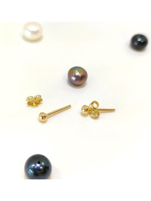 3mm Nokta Vidalı Top Küpe 14 Ayar Altın Hd Videolu