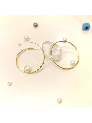 37MM Klasik Bombeli Halka Küpe 14 Ayar Altın Hd Videolu