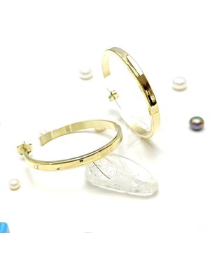 44MM  Extra Büyük Boy Vidalı Halka Küpe 14 Ayar Altın Hd Videolu