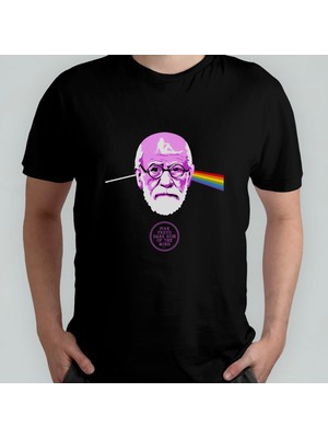 Pixxa Pink Freud The Darkside Of The Mind Unisex %100 Pamuklu Bisiklet Yaka T-Shirt