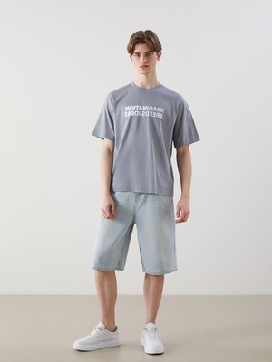 Xsıde  Rahat Kalıp Erkek Jean Şort  (S5)