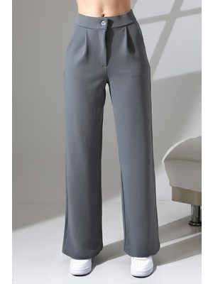 Balta Collection Kadın Yüksek Bel Pileli Düğmeli Likralı Esnek Rahat Kalıp Palazzo Pantolon