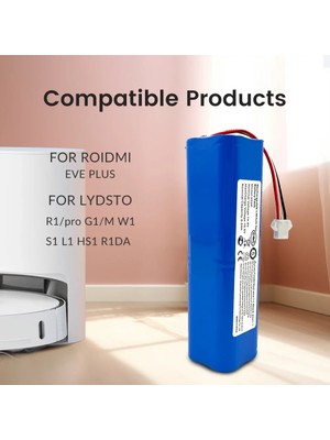 Lioniq Xiaomi Lydsto R1 / G2 Wiami Fx11 / Fx11 Plus 14.4v 5200mah H18650ch-4s2p Robot Pil  Batarya