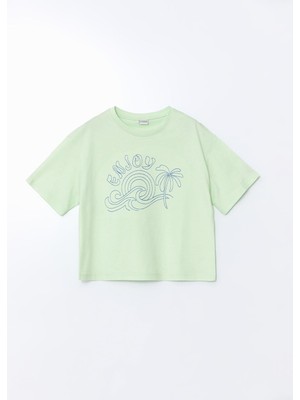 Lcw Kids  Bisiklet Yaka Kız Çocuk Crop Tişört  (S5)