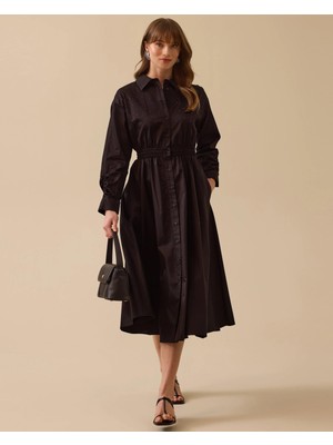 Seçil Gömlek Elbise -251310007 Siyah