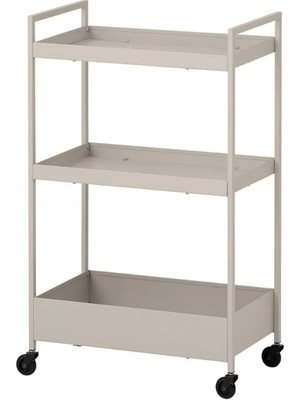 Nissa Metal Saclı Servis Arabası Bej