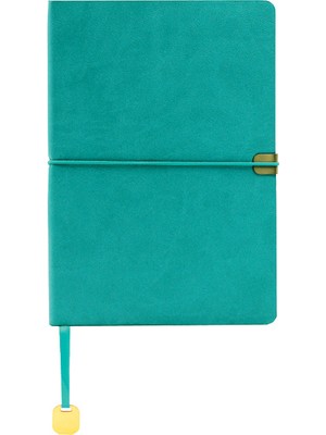 Divitpen Rüya Gibi Notlar: Idil Sayfalı Turkuaz Çizgili Defter - Altın Tokalı 14,5 x 21 cm