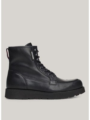 Tommy Hilfiger Siyah Erkek Deri Bot Th Amerıcan Prem Check Lth Boot