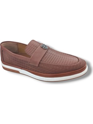 Growish GE0311 El Işçilikli  Nubuk Deri Yazlık Tokalı Termoaktif Taban Erkek Loafer Ayakkabı