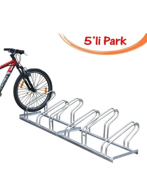 Abronya Bisiklet Park Yeri Bisiklet Park Demiri 5'li Gri Renk 40X180 cm