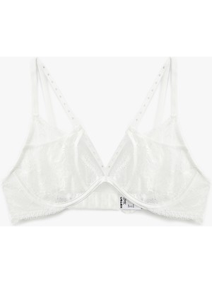 Koton Transparan Taş Detaylı Balenli Dantelli Sütyen