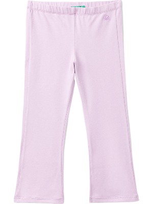 Kız Çocuk Logo Detaylı Flare Tayt