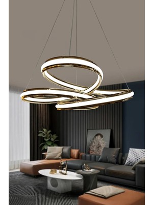 Sirius Çift Yönlü Kıvrım Salon, Oturma Odası, Mutfak Avizesi - 3 Renk Kumandasız