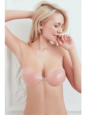 Arya Iç Giyim Kadın Balensiz Dikişsiz Desteksiz Straplez Önden Açılan Yapışkan Silikon Sütyen