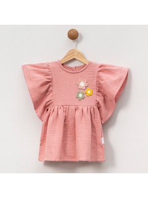 Kız Çocuk Çiçekli Yazlık Müslin Elbise