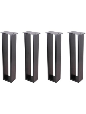 Abronya Metal Dikdörtgen Sehpa Ayağı 4lü Set Siyah Renk