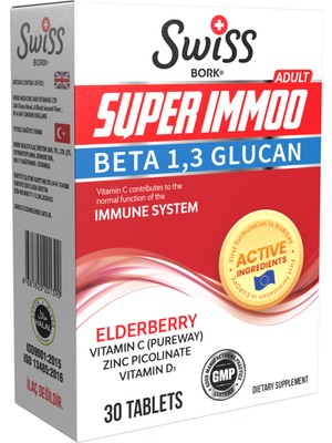 Swiss Bork Bork Swiss Natural Super Immoo Beta Glucan 30 Tablet C Vitamini D-Çinko Multivitamin