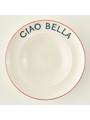 Bella Maison Line Porselen Makarna Tabağı Kırmızı (28 cm)