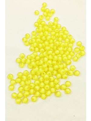 Mbb E-Ticaret Yuvarlak Boncuk Içten Boncuklu Bileklik Çanta Boncuğu 8 Mm 50 Gr Sarı - Bnc467