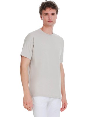 Taş Regular Fit 100% Pamuk Bisiklet Yaka Oversize Tişört