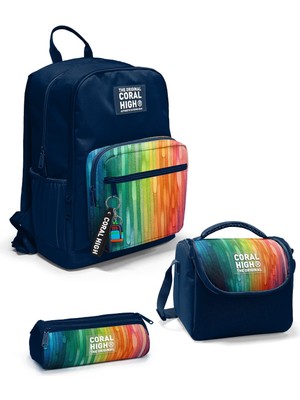 Coral High Lacivert Renkli Çizgili 3’lü Okul Çanta Seti SET0123690
