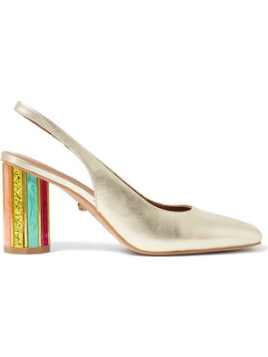 Perspex Topuklu Şeffaf Slingback Ayakkabı 90