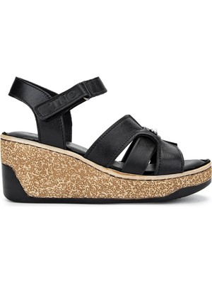 Tamer Tanca Kadın Hakiki Deri Siyah Deri Topuklu Sandalet 885 396 Bn Sndlt Y25 Sıyah Dr