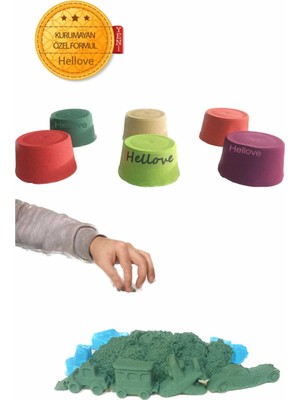 Kinetik Kum Kurumayan 2 kg (500GR*4 Renk) Kinetik Oyun Hamuru