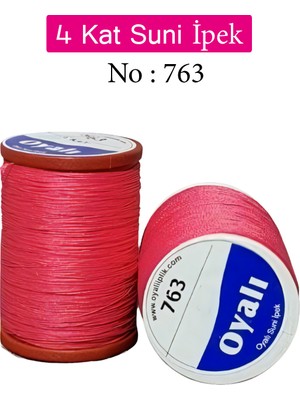 Oyalı 4 Kat Suni İpek İplik Iğne Oyası Boncuk İpi Tığ Oyası NO:763