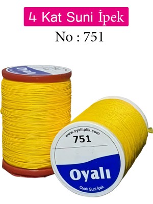 Oyalı 4 Kat Suni İpek İplik Iğne Oyası Boncuk İpi Tığ Oyası NO:751