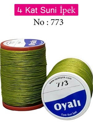 Oyalı 4 Kat Suni İpek İplik Iğne Oyası Boncuk İpi Tığ Oyası NO:773