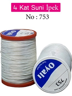 Oyalı 4 Kat Suni İpek İplik Iğne Oyası Boncuk İpi Tığ Oyası NO:753
