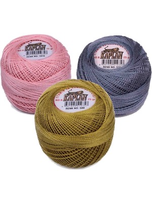 3 Adet Kaplan Etamin ve Kanaviçe İpi 8 No Kod/renk: 1016 - 319 - 580 - Ryl