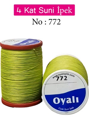 Oyalı 4 Kat Suni İpek İplik Iğne Oyası Boncuk İpi Tığ Oyası NO:772
