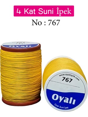 Oyalı 4 Kat Suni İpek İplik Iğne Oyası Boncuk İpi Tığ Oyası NO:767