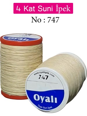 Oyalı 4 Kat Suni İpek İplik Iğne Oyası Boncuk İpi Tığ Oyası NO:747