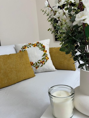 Anneler Günü Hediyesi Dekoratif Punch Kırlent/kırlent Kılıfı El Işi 40X40