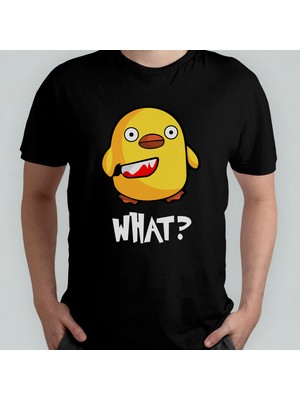 Pixxa Katil Civciv What? Unisex %100 Pamuklu Bisiklet Yaka T-Shirt